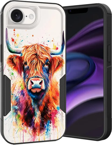 Vista 203 de Funda para iPhone Air, doble capa híbrida resistente resistente a prueba de golpes de policarbonato duro + funda protectora de silicona suave