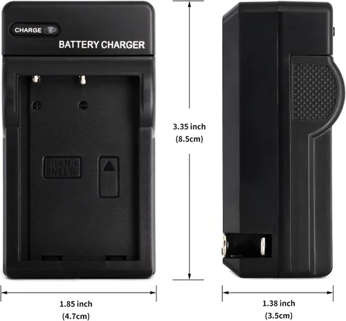 Vista 3 de Norifon EN-EL9 Cargador de pared para Nikon D3000, D40, D40x, D5000, D60 y más con enchufe plegable