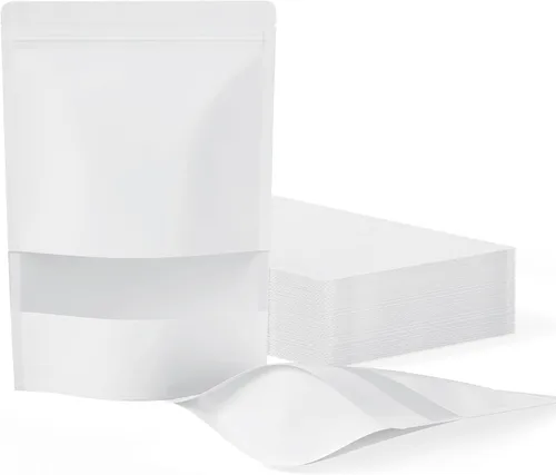 Vista 9 de FireKylin 100 bolsas resellables, bolsas de papel con ventana mate para pequeñas empresas, cremallera y bolsas sellables con calor para embalaje