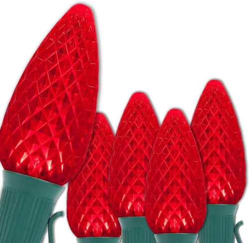 Vista 13 de Wintergreen Lighting 25 C9 OptiCore - Luces LED de Navidad para exteriores de alta resistencia, tira de luces de Navidad comerciales; cable verde