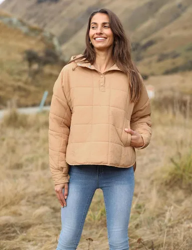 Vista 10 de QIBABU Chaqueta acolchada con capucha de gran tamaño para mujer, ligera, acolchada, manga larga, abrigo de invierno cálido
