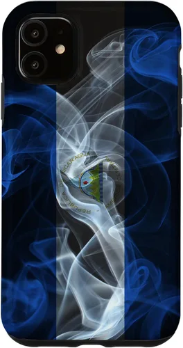 Vista 8 de iPhone 13 Pro Max Smoky Nicaragua Flag - Funda de orgullo nicaragüense estilo humo