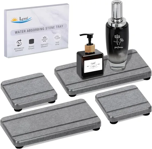 Vista 10 de Bandeja de piedra absorbente de agua para fregadero, bandeja de fregadero de piedra de secado rápido, bandejas de diatomita absorbentes de agua
