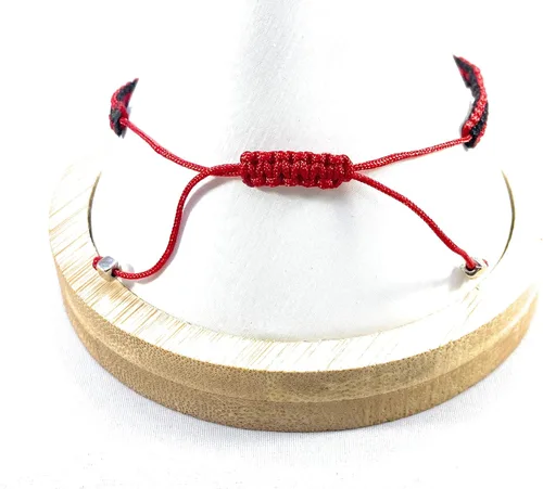 Vista 3 de San Judas Rojo Y Negro Color Pulsera Ajustable Pulsera De San Judas Tadeo Hilo Color Rojo Y Negro
