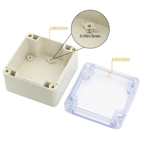 Vista 4 de LeMotech - Caja de derivación de plástico ABS IP65 a prueba de polvo e impermeable, recinto eléctrico universal para proyectos, color gris