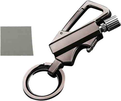 Vista 8 de Encendedor infinito permanente, encendedor de llavero con abrebotellas multiherramienta, impermeable y reutilizable, resistente al viento