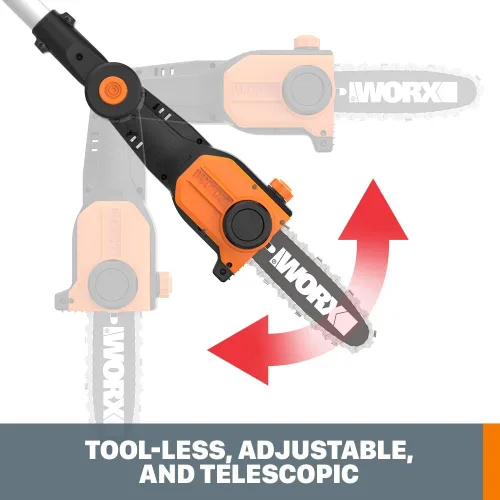 Vista 4 de WORX Sierra de poste Power Share de 20 V y paquete de cortasetos de 22 pulgadas (solo herramienta WG349.9 y WG261.9)