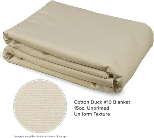 Vista 5 de Creative Mark Rollo de lona de pato de algodón sin imprimar - Rollo de pato militar de 10 oz - 60 pulgadas x 30 yardas - Lienzo de textura lisa