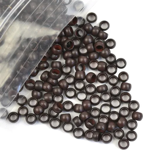 Vista 4 de Extensiones de cabello con microeslabones de 0.118 pulgadas, cuentas de micro anillos de cobre, nano cuentas para extensiones de cabello