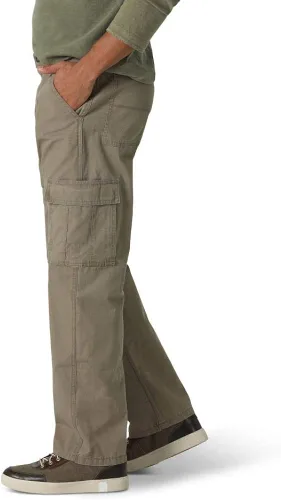 Vista 4 de Wrangler Authentics Pantalón cargo de sarga de ajuste relajado para hombre