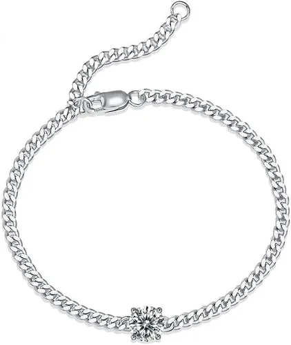 Vista 3 de Pulsera solitaria de oropulsera solitaria de biselpulsera flotantepulsera de oro de 14 quilates, pulsera delicadacadena doble