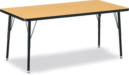 Vista 31 de Berries Mesa rectangular para actividades, altura A, Gris/Negro/Negro, 1