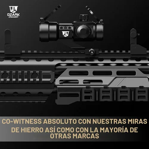 Vista 3 de Vista táctica de punto verde y rojo de Rhino para rifles y escopetas por Ozark Armament - incluye el co-testigo picatinny, montaje con vistas