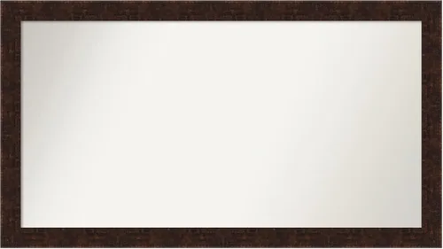 Vista 64 de Amanti Art Espejo de baño de bronce para sobre fregadero, 24 x 24 pulgadas, espejo de tocador cuadrado estrecho de bronce Manhattan, marco de madera