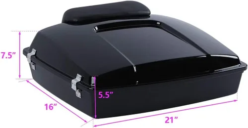 Vista 2 de Vivid Black Razor Tour - Kit de equipaje con almohadilla de respaldo pequeña para modelos Harley Davidson Touring 2009-2013 con kit de montaje