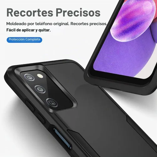 Vista 5 de Yiakeng Funda para Samsung Galaxy A03S, Galaxy A03S con protector de pantalla HD [prueba de caídas de grado militar], funda protectora de doble capa