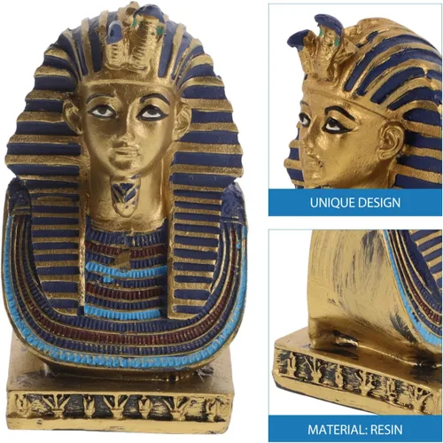 Vista 7 de FOMIYES Figura del antiguo Egipto, estatua de faraón egipcio, resina, figura de tutankamón, figura de escultura del antiguo Egipto, adorno