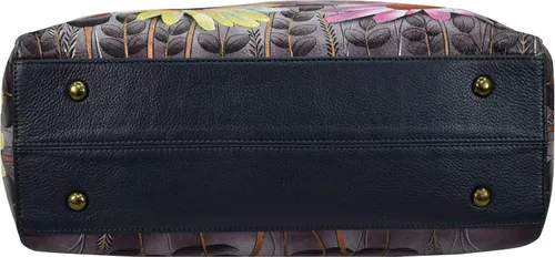 Vista 6 de Anna by Anuschka Bolso de hombro grande pintado a mano de cuero genuino original para mujer