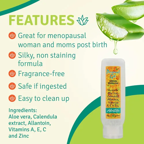 Vista 4 de Aloe Life - Gel personal, hidratante íntimo, crema de aloe orgánica, fórmula sedosa y que no mancha, perfecto para la menopausia, tratamiento