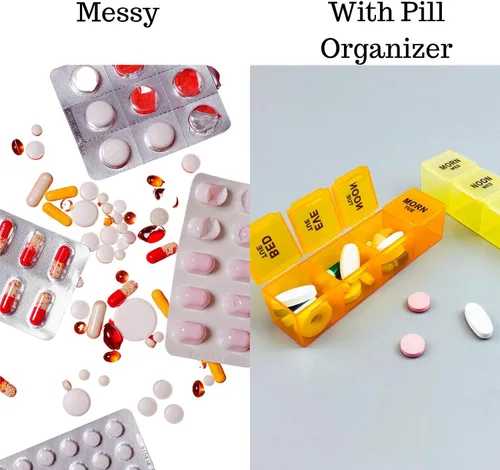 Vista 3 de Organizador de pastillas 4 veces al día, pastillero semanal de primera calidad, caja organizadora de medicamentos, caja organizadora de medicamentos