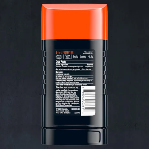 Vista 2 de Right Guard Xtreme Defense Invisible Solid, desodorante antitranspirante, aroma Arctic Refresh - Desodorante 5 en 1 para hombres, control de olores