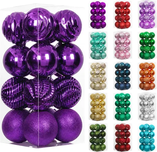 Vista 61 de XmasExp Juego de 24 mini esferas de Navidad inastillables para bolas de árbol de Navidad, 1.18 pulgadas (negro)