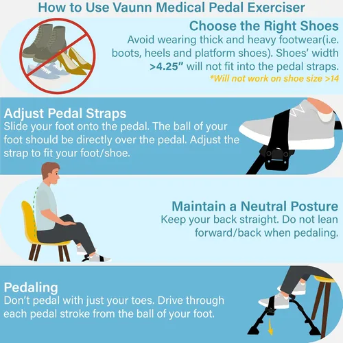 Vista 6 de Vaunn Under Desk Bike Pedal Exerciser Ergometer with LCD Display – Mini Pedal Exerciser for Arm & Leg Workout, Folding Desk Cycle for Home Office