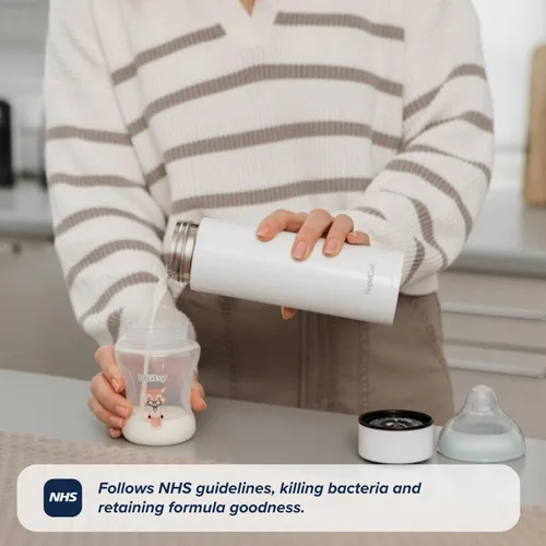 Vista 8 de Nuby RapidCool - Fabricante portátil de biberones, con dispensador de leche en polvo y tapa digital, ideal para biberones de viaje y alimentación