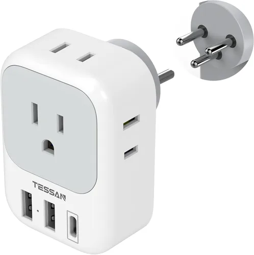 Vista 15 de TESSAN - Adaptador de enchufe de EE. UU. a Japón PD 20W, adaptador de 2 clavijas a 3 clavijas