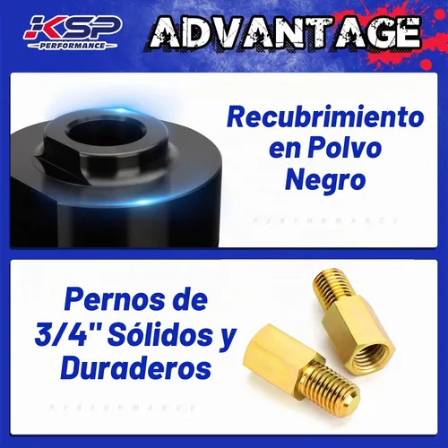 Vista 3 de KSP 2" Kits de elevación para F250 F350 1999-2022, espaciador de elevación frontal de 2 pulgadas con extensores de perno de 3/4" compatibles