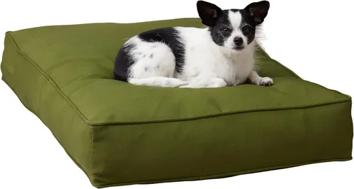 Vista 11 de Casey - Cama rectangular para perros (36 x 24 pulgadas) de mezclilla para interiores y exteriores, estilo almohada