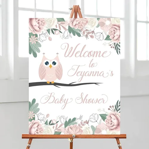 Vista 26 de Letrero de bienvenida para baby shower, tema oscuro, varios tamaños