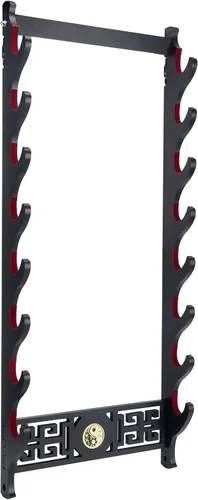 Vista 10 de Soporte para espada Katana - Soporte de pared acolchado de terciopelo Kirin de 1 nivel, soporte de Katana Samurái, soporte de exhibición de espada