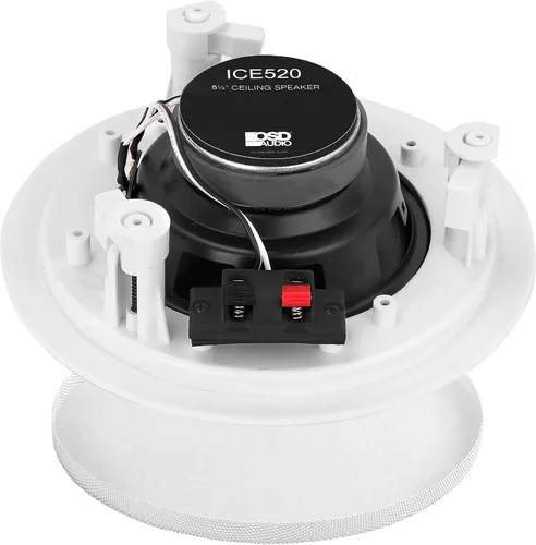 Vista 4 de OSD Audio ACE500 bocinas para techo, de 5.25 pulgadas, 75 W, la rejilla se pude pintar, de color blanco, 1 par ICE520 Regular