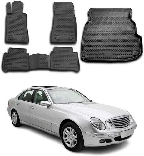 Vista 13 de OMAC Alfombrillas de Carga para Mercedes Clase E W210 Sedán 1996-2002 Goma TPE Negra