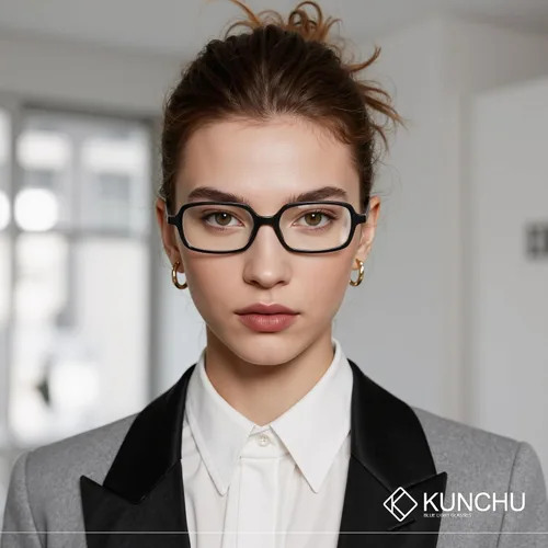 Vista 3 de Gafas de luz azul para mujer, pequeñas gafas cuadradas para computadora, ligeras y con protección UV