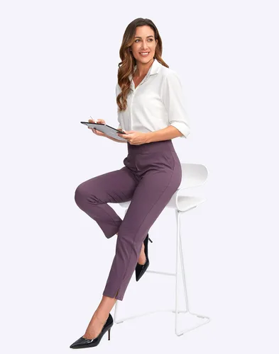 Vista 6 de YYV Women's Golf Pants Stretch Work Ankle Pants High Waist Dress Pants with Pockets for Yoga Business Travel Casual