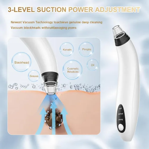 Vista 3 de Blackhead Remover Tools,Electric Vacuum Facial Pore Cleaner Tool(White)