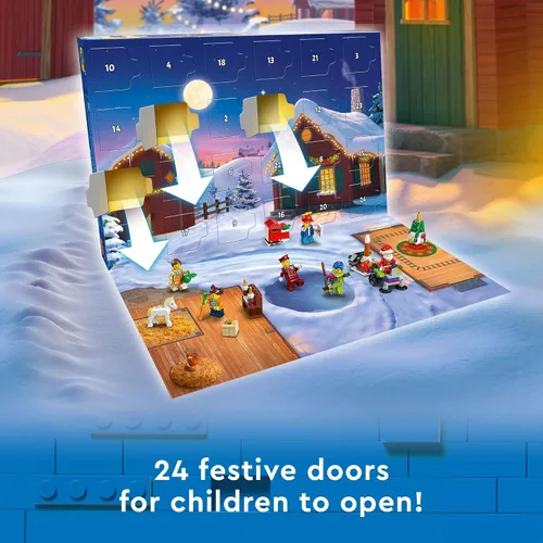 Vista 4 de LEGO City - Calendario de Adviento 2022 (60352) - Juego de juguetes de construcción para niños, niños y niñas a partir de 5 años; incluye un tapete