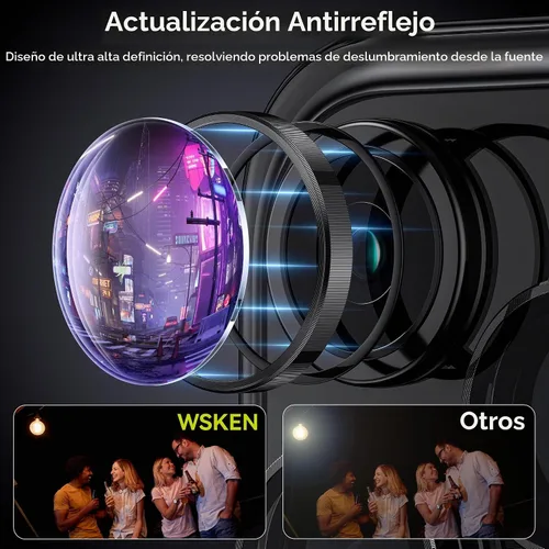 Vista 2 de WSKEN Protector de lente de cámara para iPhone 15 Pro/iPhone 15 Pro Max, [Mantén el disparo original] Protector de pantalla de cámara de vidrio