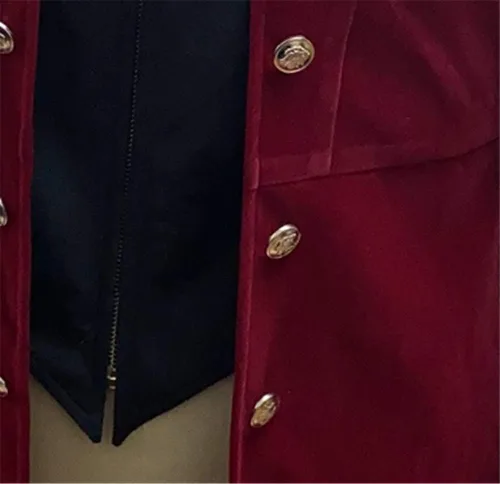 Vista 5 de Crubelon - Chaqueta steampunk vintage para hombre, estilo gótico, victoriano, abrigo de levita y uniforme (M, rojo)