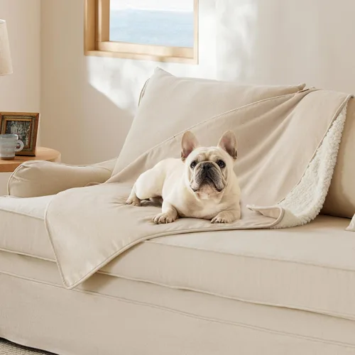 Vista 49 de Bedsure - Mantas impermeables para perros pequeños - Manta de felpa de sherpa con impresión suave lavable para perros y gatos, protector de muebles