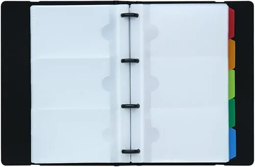 Vista 4 de LI-GELISI Soporte para tarjetas de presentación con capacidad para 180 tarjetas, tarjetero con 5 pestañas de color (negro)
