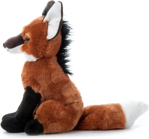 Vista 4 de The Petting Zoo Peluche de lobo de melena, regalos para niños, animales salvajes del zoológico Onez, juguete de peluche de lobo de melena de 12