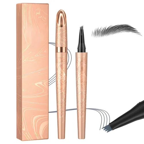 Vista 7 de Lápiz de cejas Microblading, 3D resistente al agua, 4 puntas, microblading para cejas, maquillaje de cejas con relleno de huecos, maquillaje