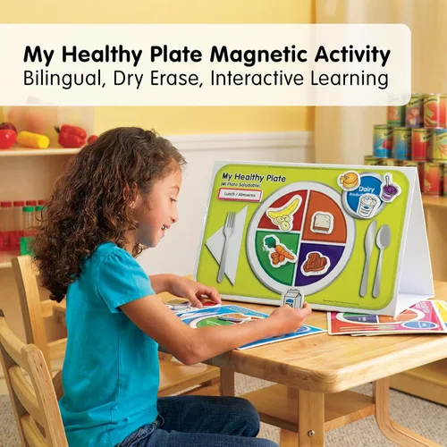 Vista 4 de Excellerations My Healthy Plate Magnet Nutrition and Food Activity Set for Kids Pack of 4 A partir de 3 años, PreK+, paquete de 4 para niños