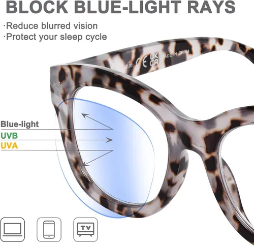 Vista 2 de Oprah Style - Lentes de lectura para mujer, de gran tamaño, con bloqueo de luz azul, para lectura de computadora con bisagra de resorte