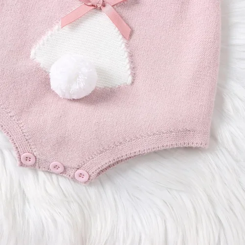 Vista 6 de My First Easter - Traje de bebé niña y niño con bordado de conejito en general para recién nacido, ropa de conejo sin mangas