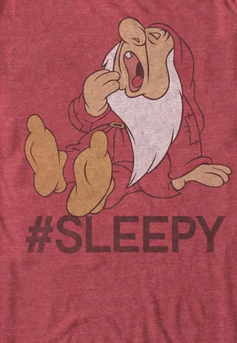 Vista 3 de Disney Camiseta con estampado de hashtag Sleepy White and Seven Dwarfs para hombre