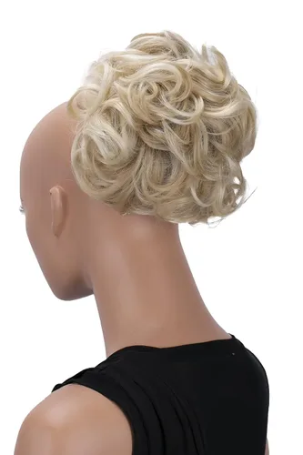 Vista 8 de CAISHA Moño Hairpiece Cola de caballo Topknot Hepburn-Bun Scrunchie Updo Ash Brown Light Blonde Mix HK124